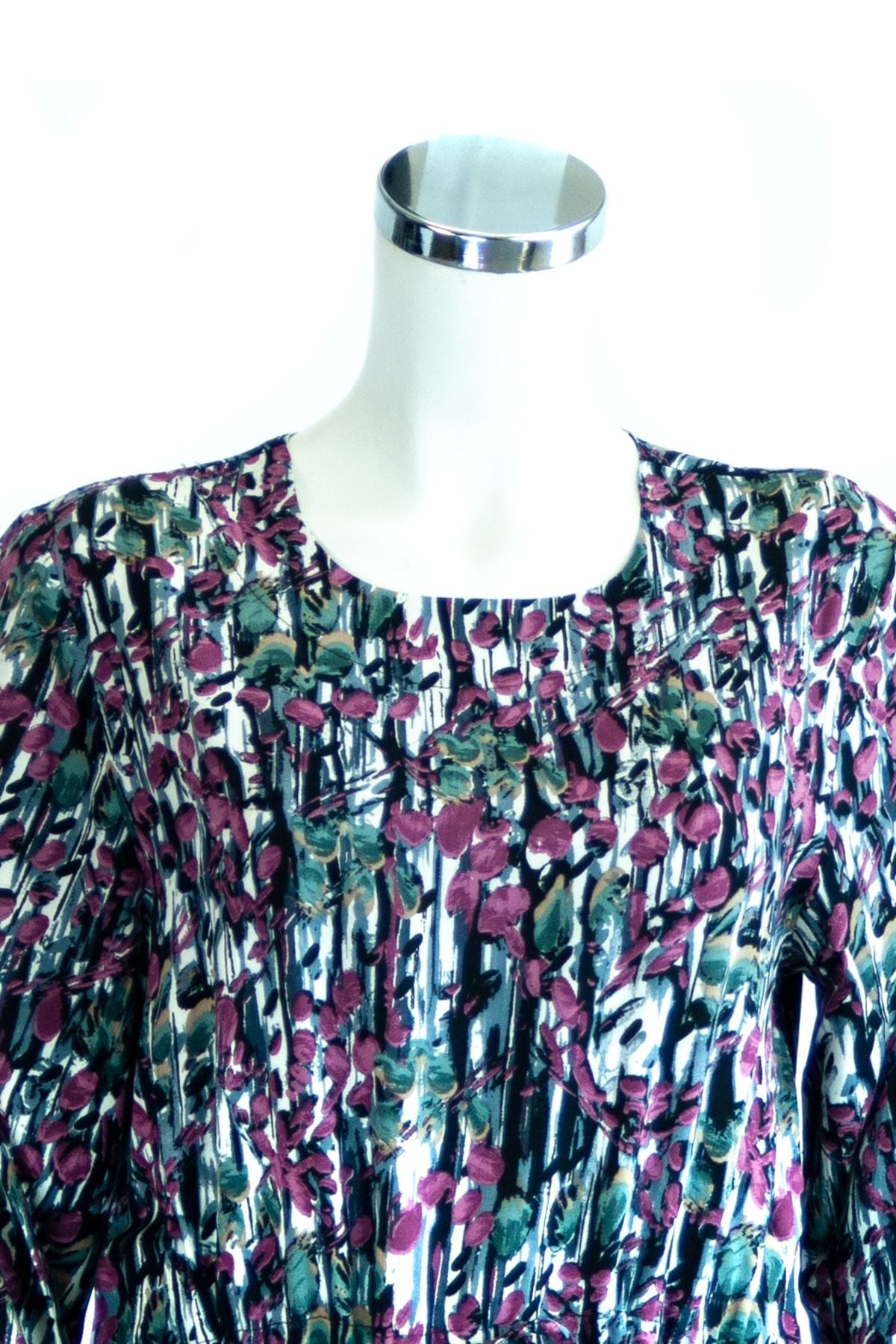 Kadın Elbise Salkım Desenli Bel Kısmı Bağcıklı Ve Daralabilen Likrasız Viskon Kumaş